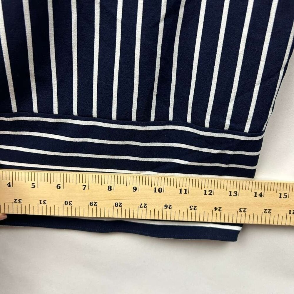 Moa Moa Women's L Jumpsuit Romper Halter Stripe Culotte Wide Leg Navy White NWT - Picture 4 of 16